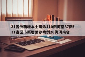 31省份新增本土确诊110例河南87例/31省区市新增确诊病例20例河南省